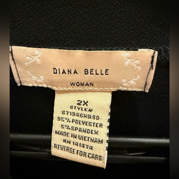 Diana Bell Black Studded Women's Top V-Neck Flowy Plus Size 2X - Picture 3 of 3